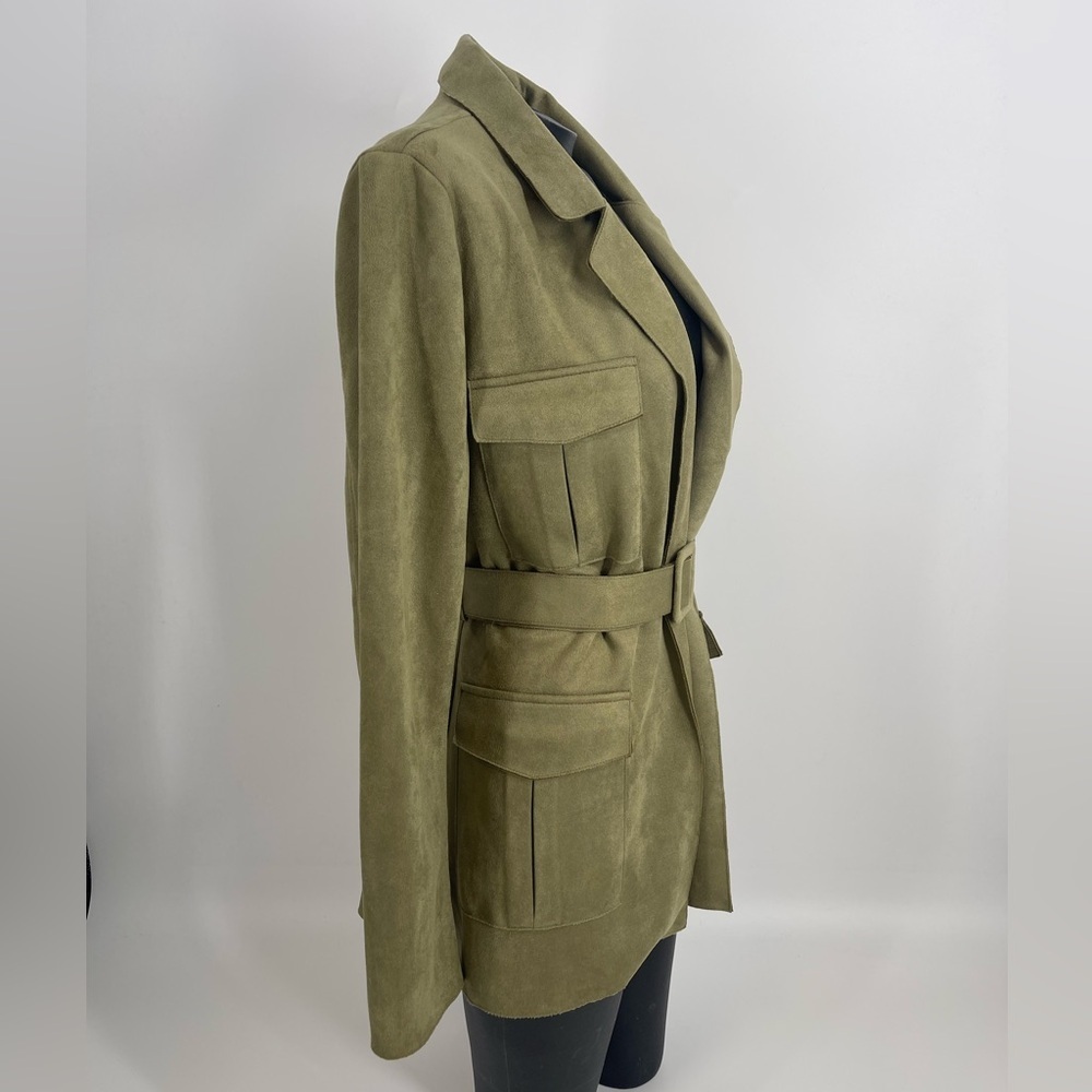 Olive Solitaire Belted Jacket (B41#2) - Picture 6 of 11